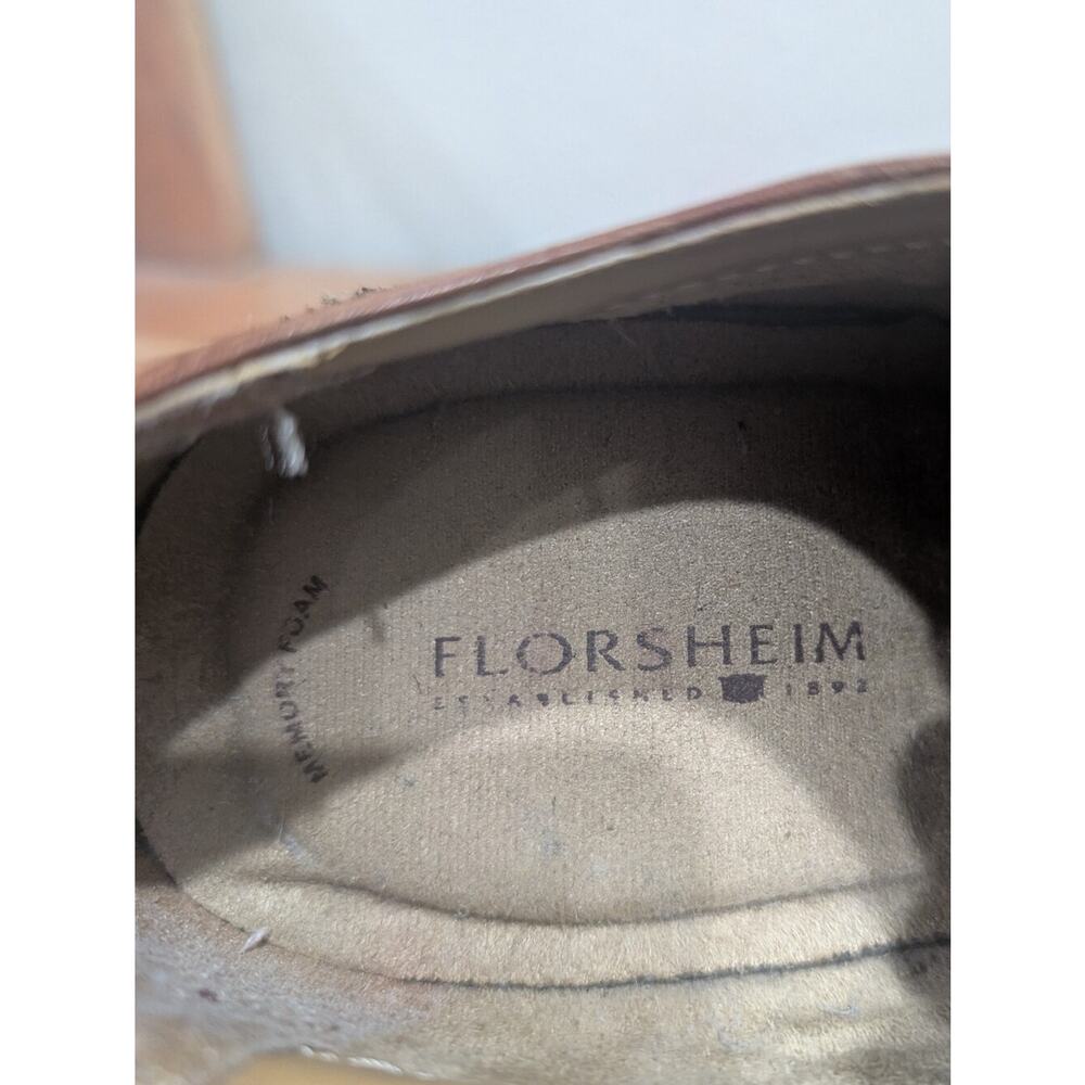 Florsheim Men’s Tan Brogue Wingtip Oxfords - Picture 5 of 6